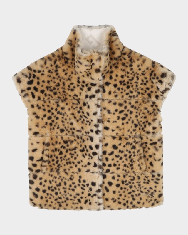 Girl's Reversible Cheetah and 4G Vest, Size 8-14